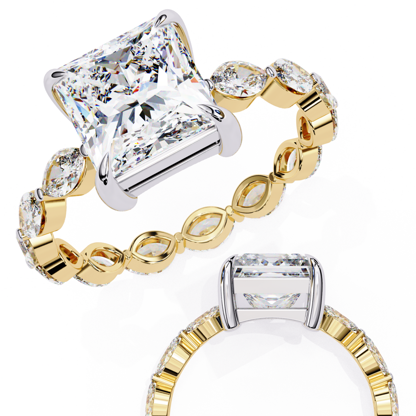 Grande Princess Cut 2.64 Carat Solitaire Ring