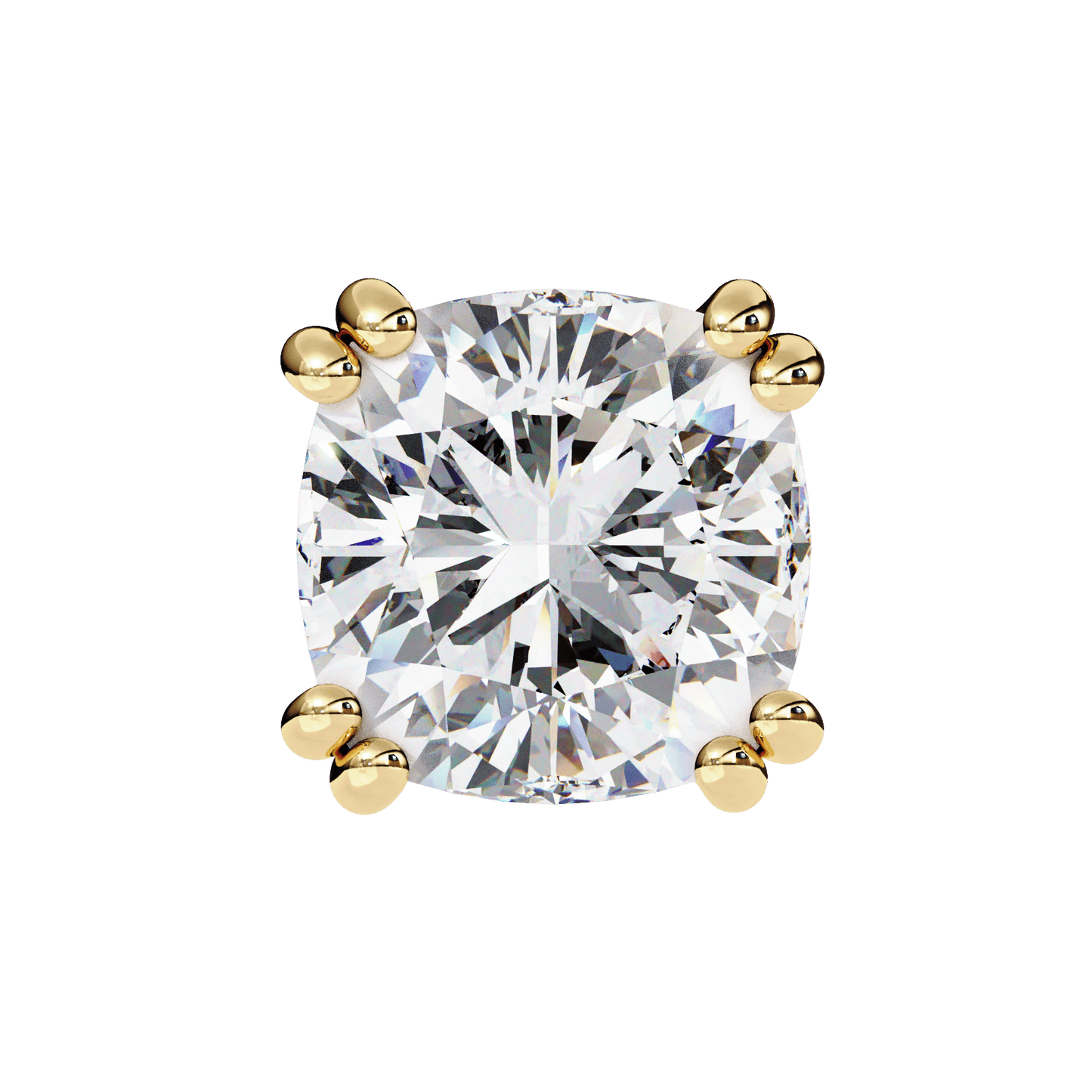 1.52 Carat Each Princess Solitaire Earrings