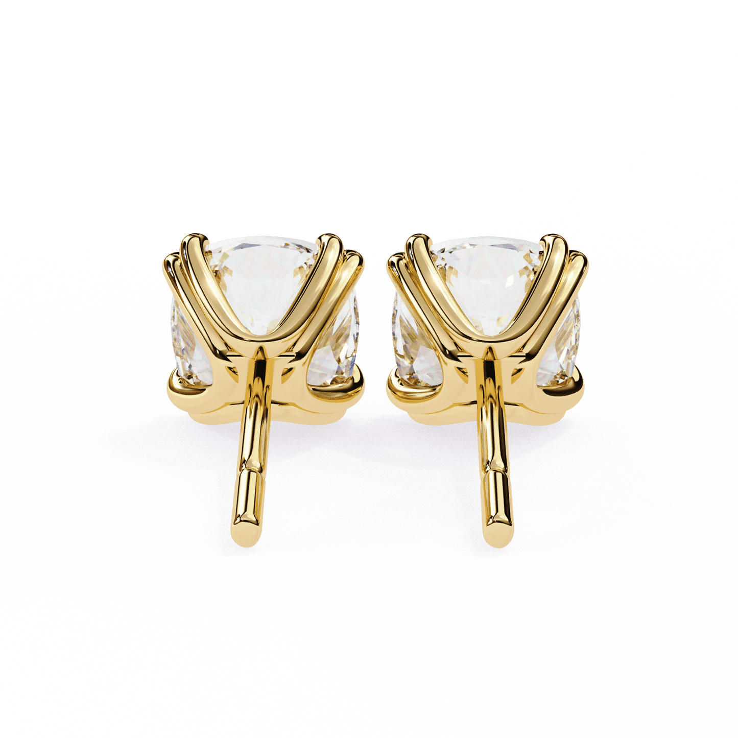 1.52 Carat Each Princess Solitaire Earrings