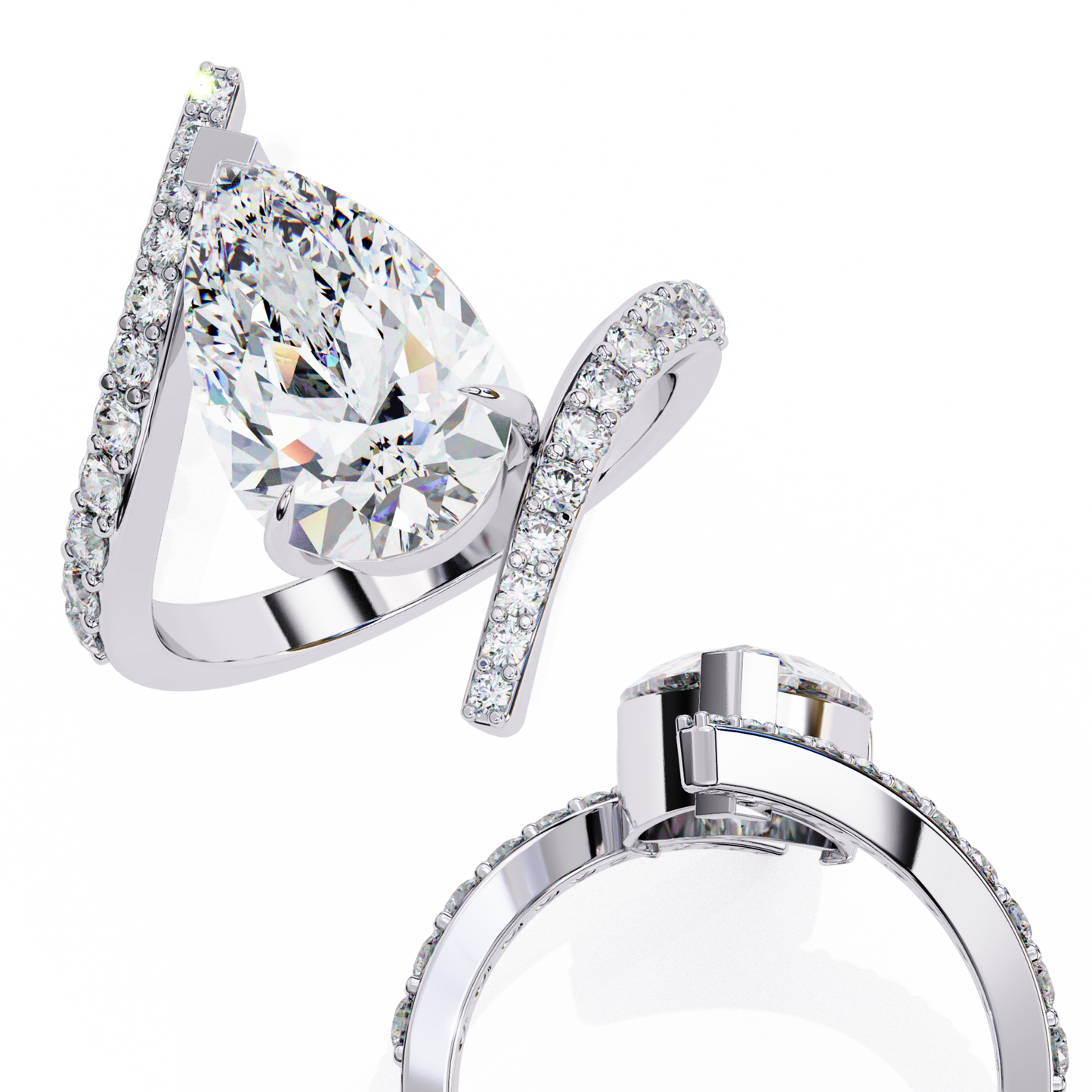 Drop of Grace 2.63 Carat Pear Solitaire Ring