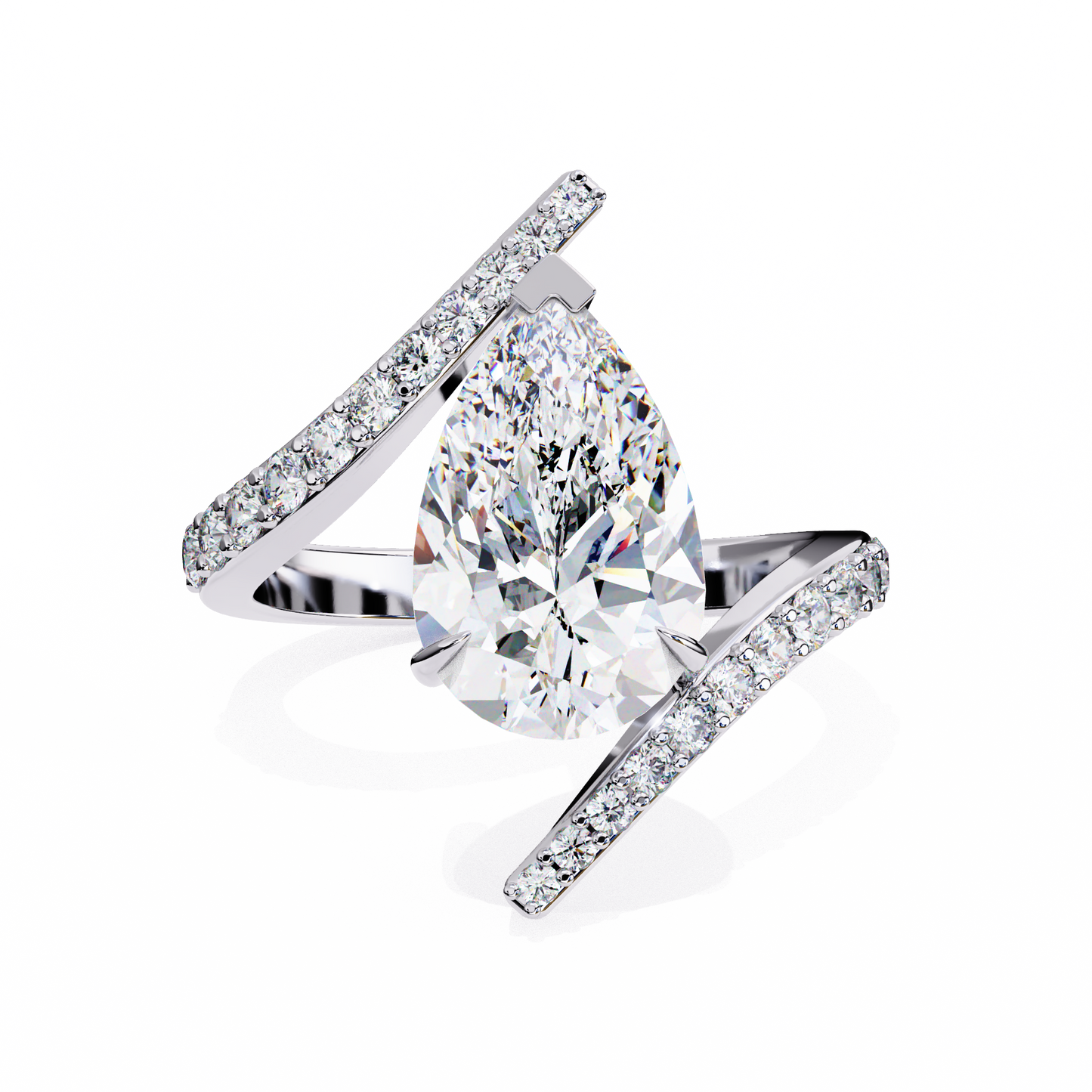 Drop of Grace 2.63 Carat Pear Solitaire Ring