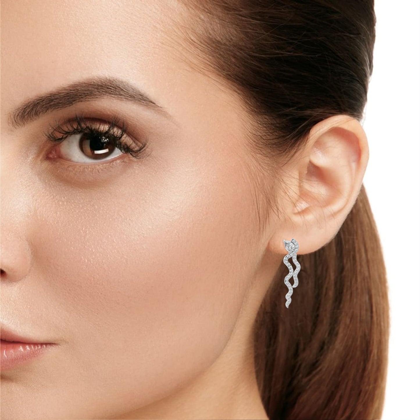 Serpentine Pear Round Earrings