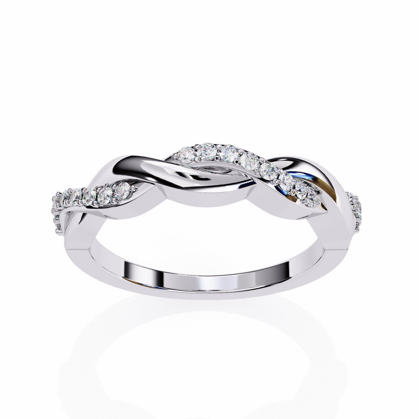 Braided Diamond Band Ring