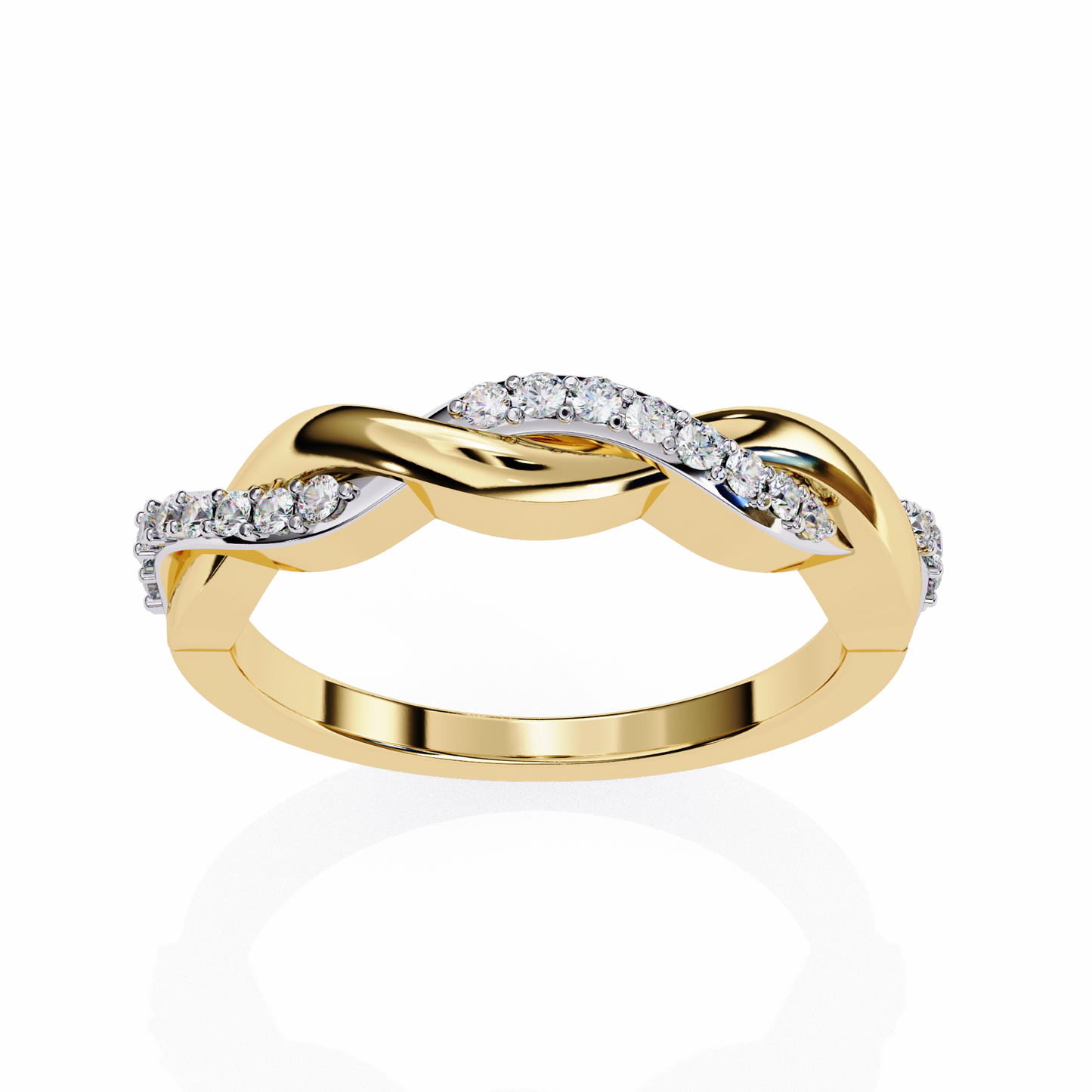 Braided Diamond Band Ring