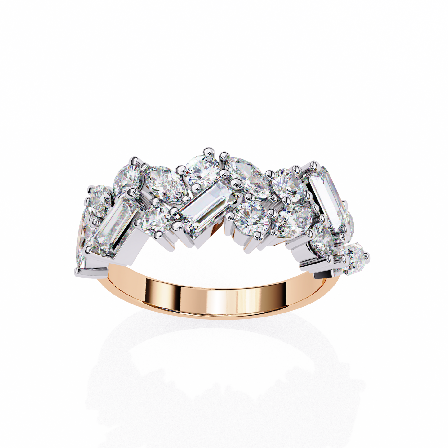 Crest Diamond Band Ring