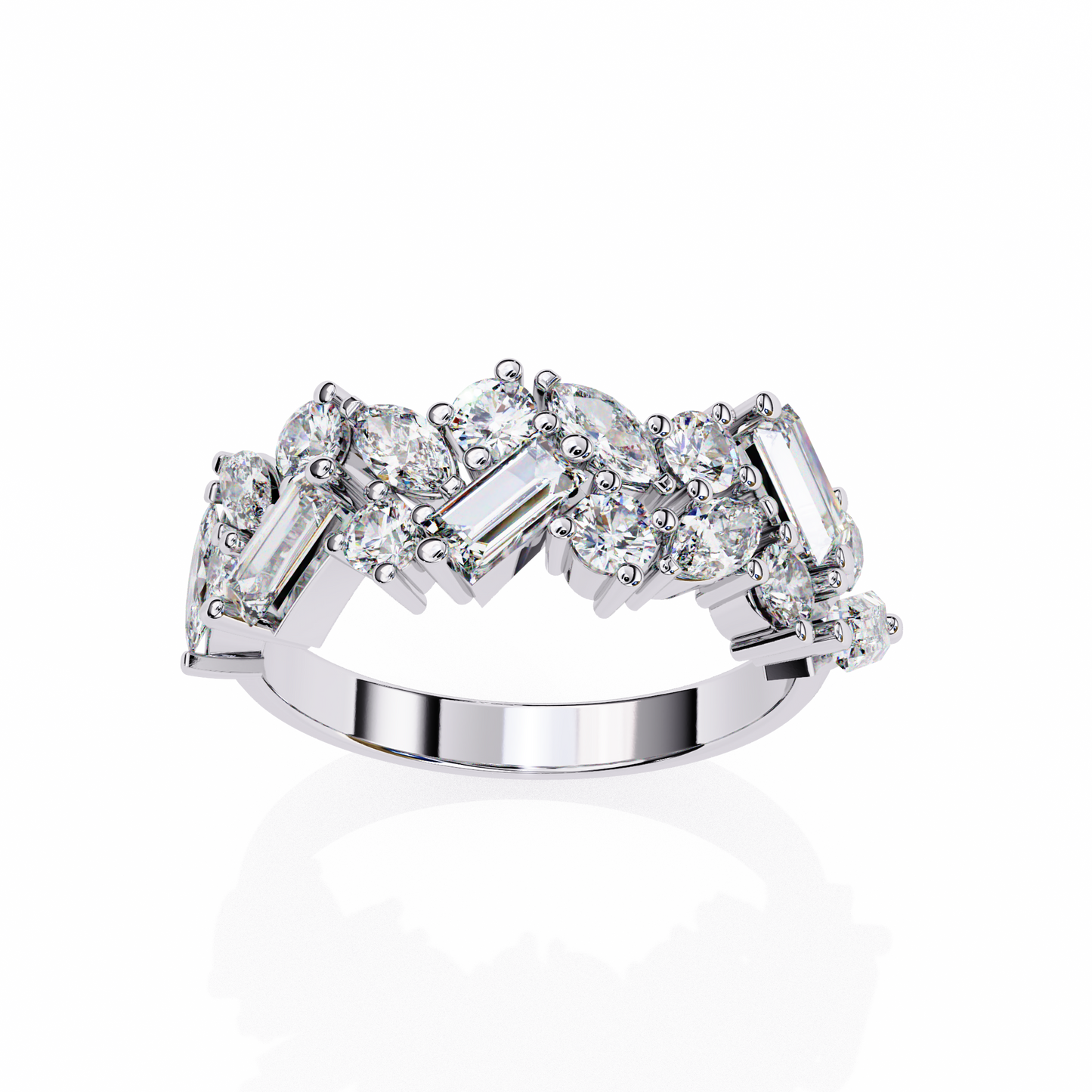 Crest Diamond Band Ring