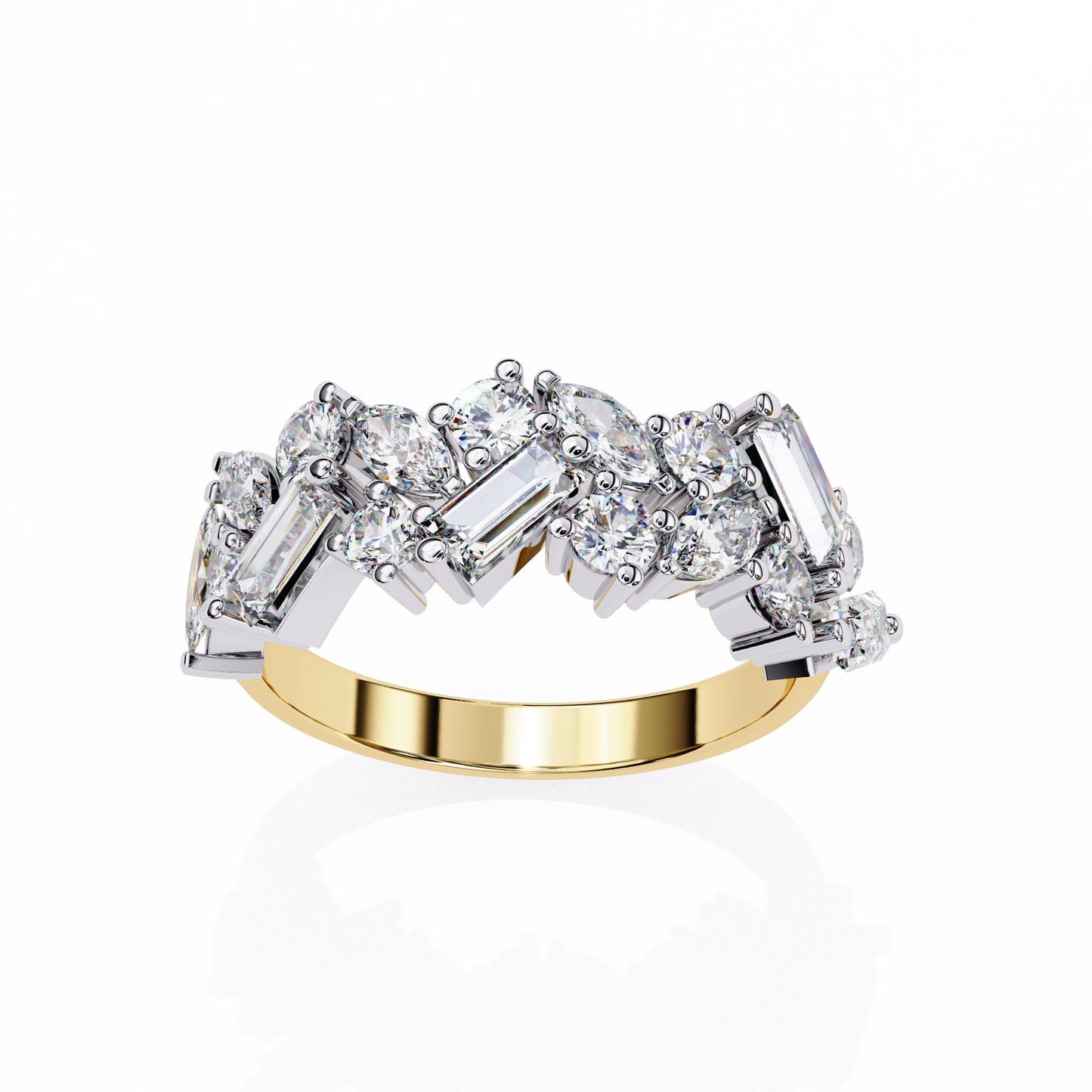 Crest Diamond Band Ring
