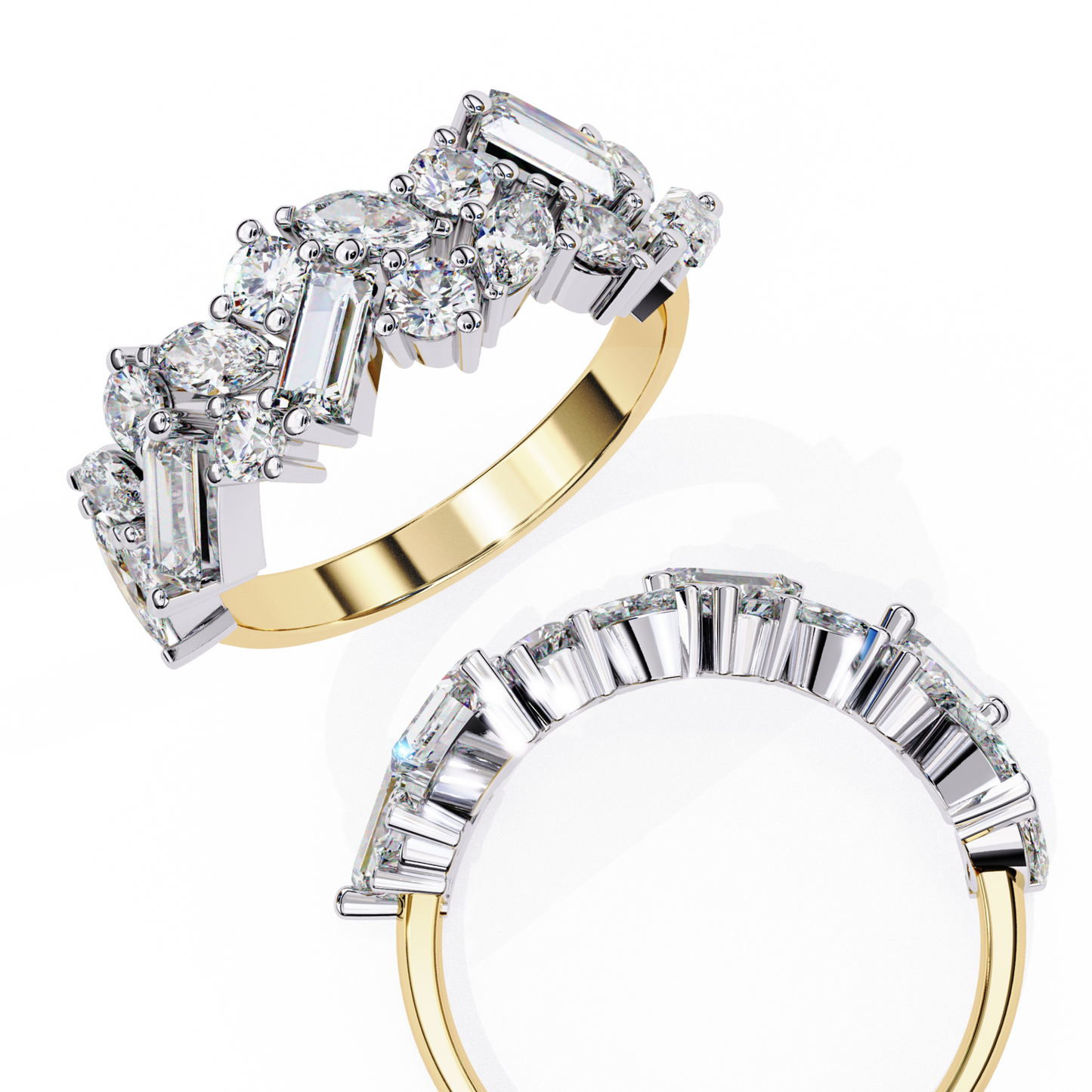 Crest Diamond Band Ring