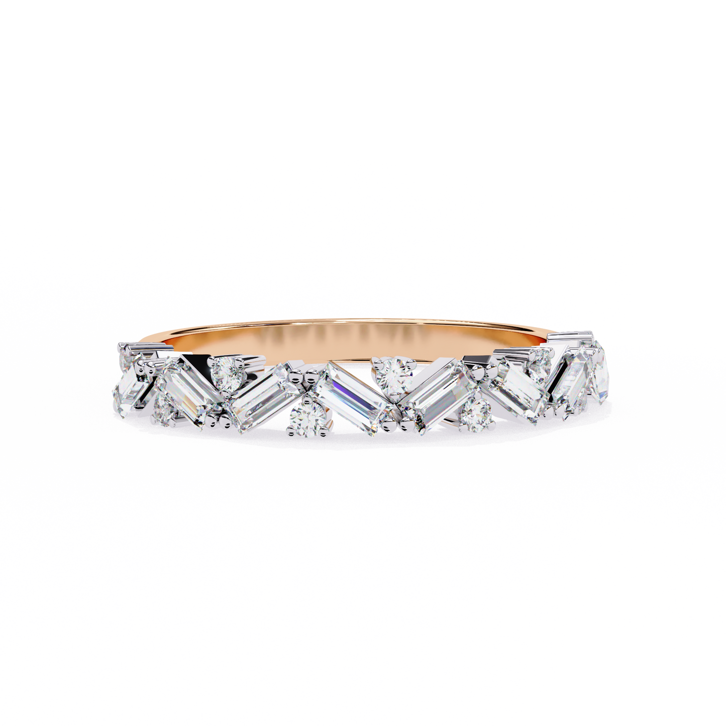 Geometric Diamond Band Ring