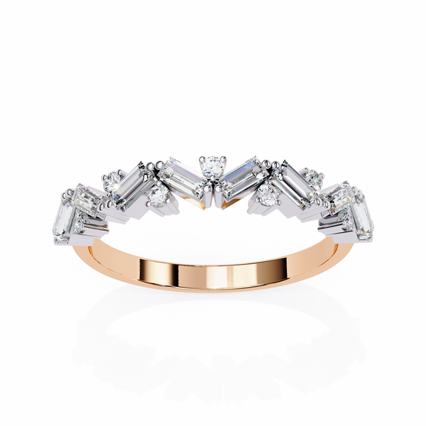 Geometric Diamond Band Ring