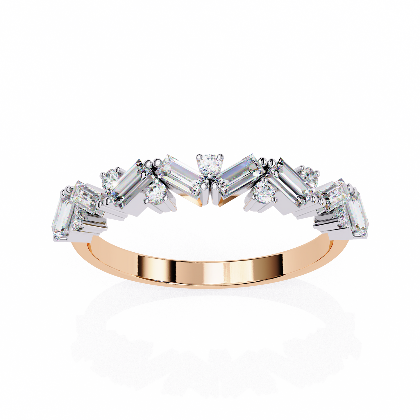 Geometric Diamond Band Ring