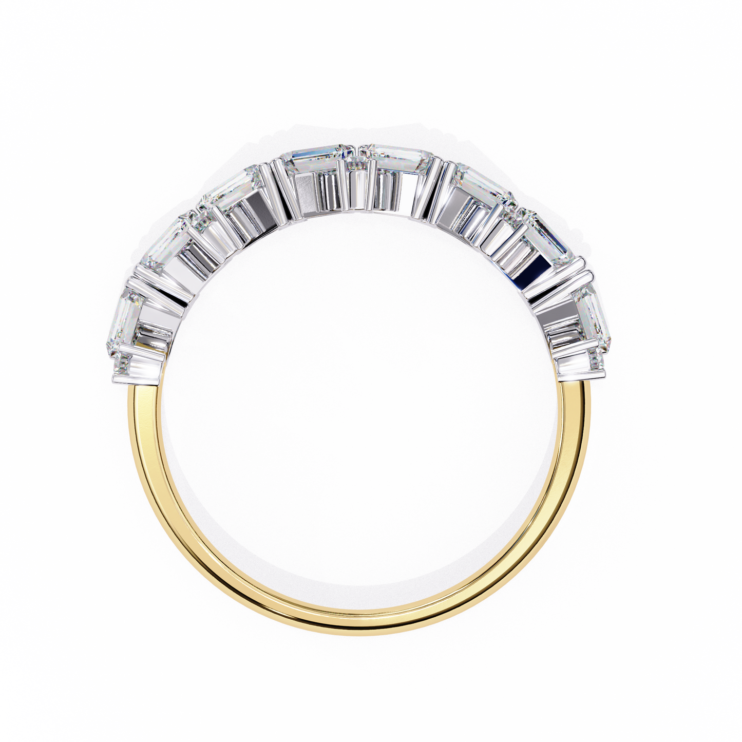 Geometric Diamond Band Ring