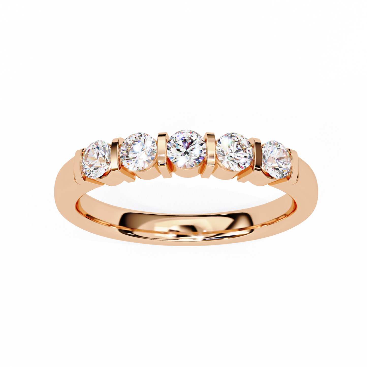 5 Studs 0.51 Carat Diamond Ring