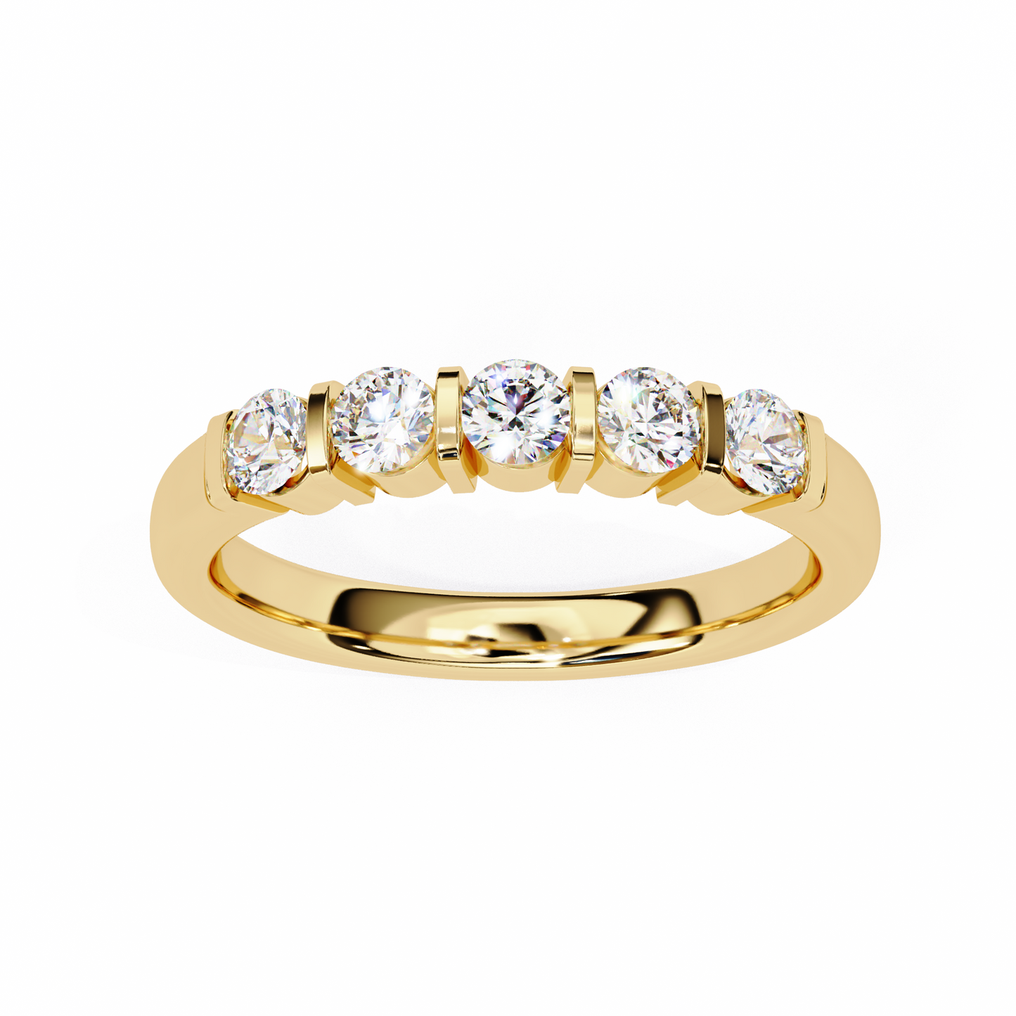 5 Studs 0.51 Carat Diamond Ring