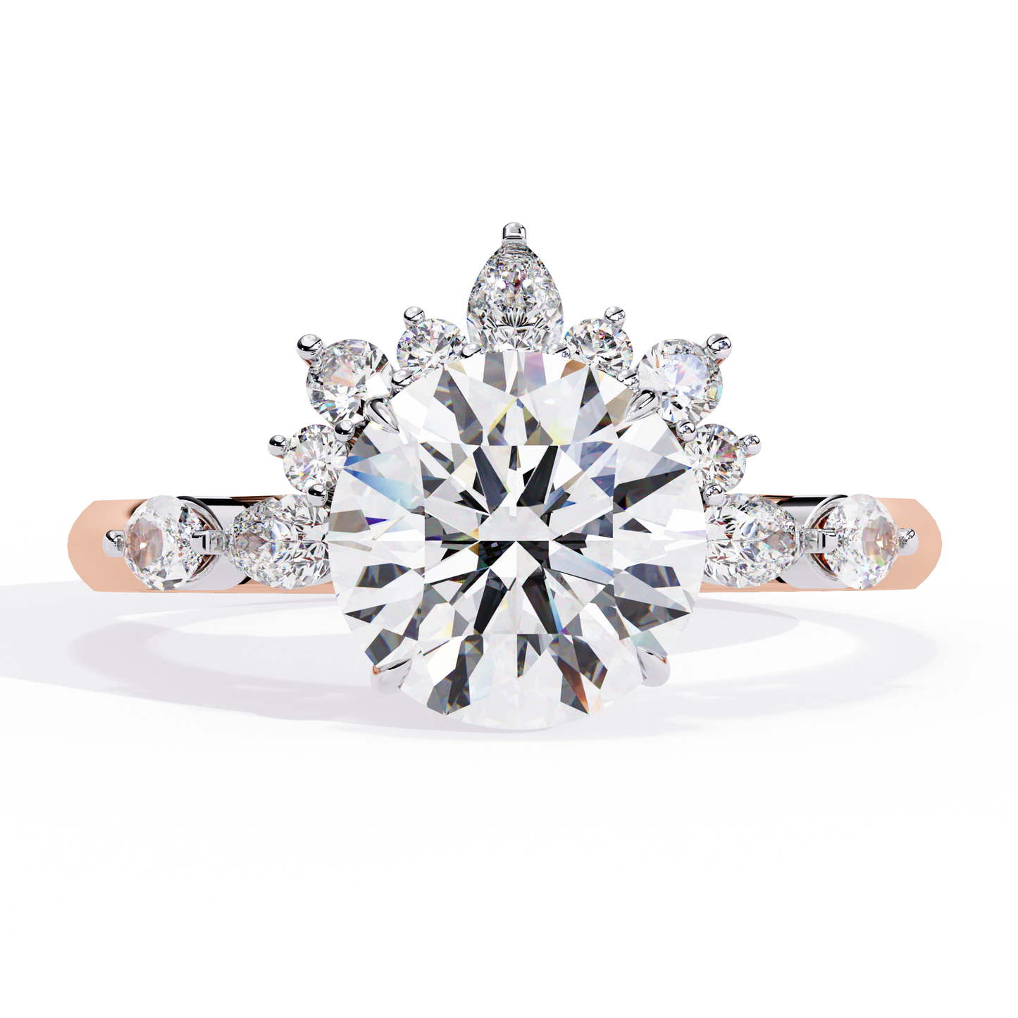 Sun Kissed 3.31 Carat Round Solitaire Engagement Ring