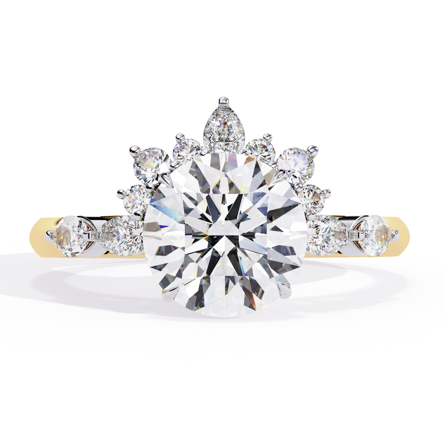 Sun Kissed 3.31 Carat Round Solitaire Engagement Ring