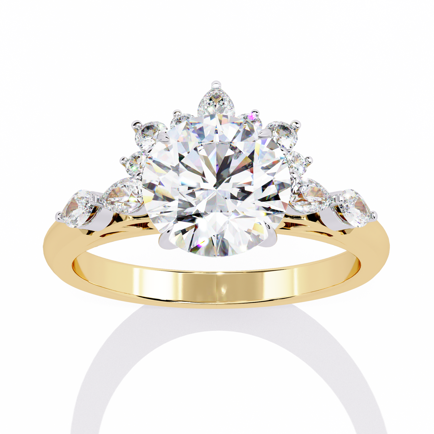 Sun Kissed 3.31 Carat Round Solitaire Engagement Ring
