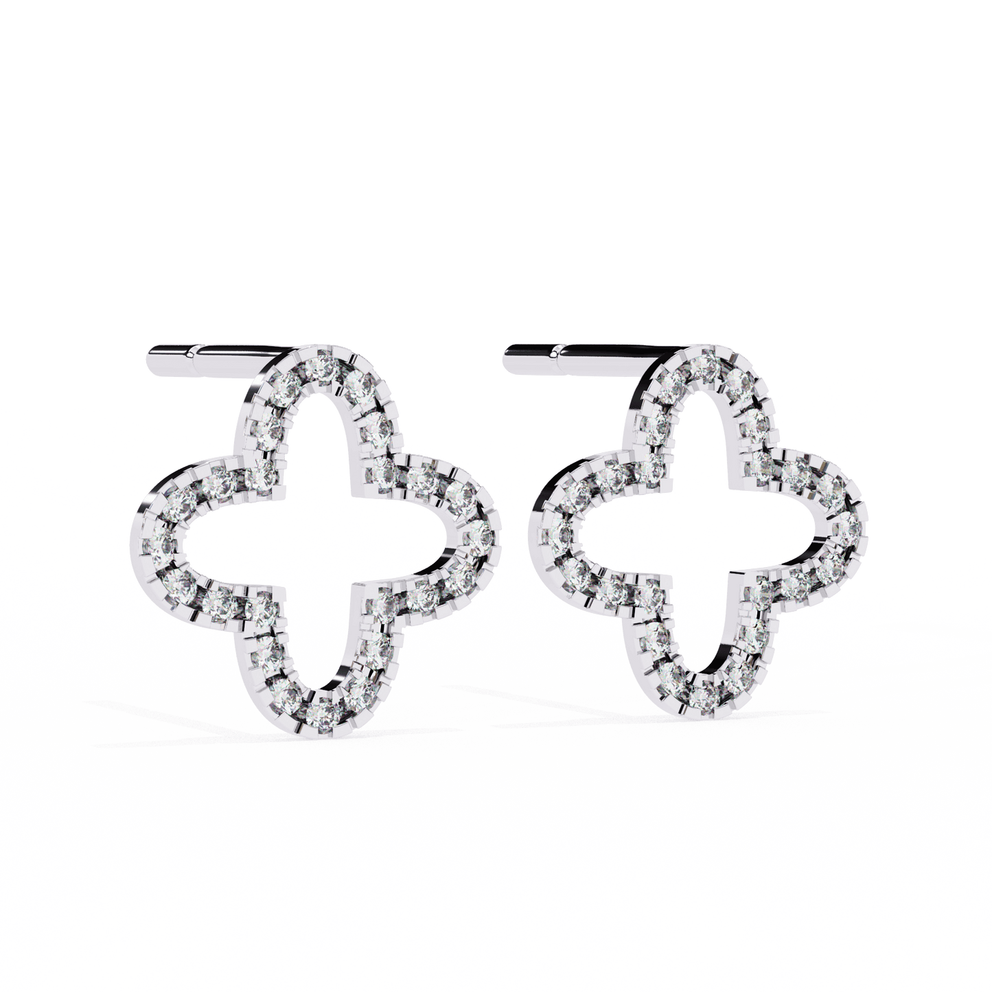 Star Shaped Round Diamonds Earrings