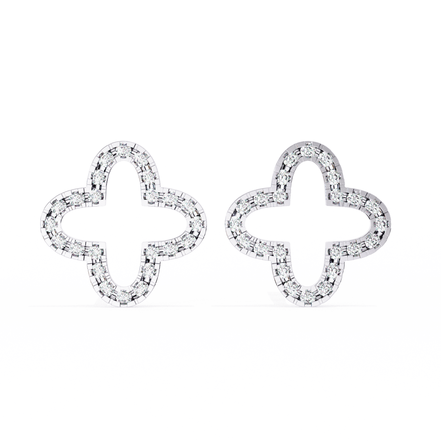 Star Shaped Round Diamonds Earrings