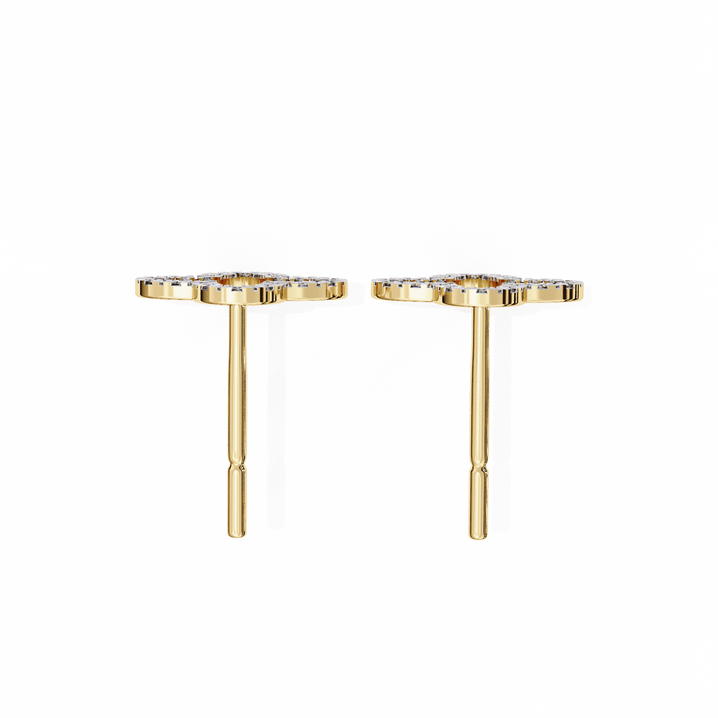 Star Shaped Round Diamonds Earrings