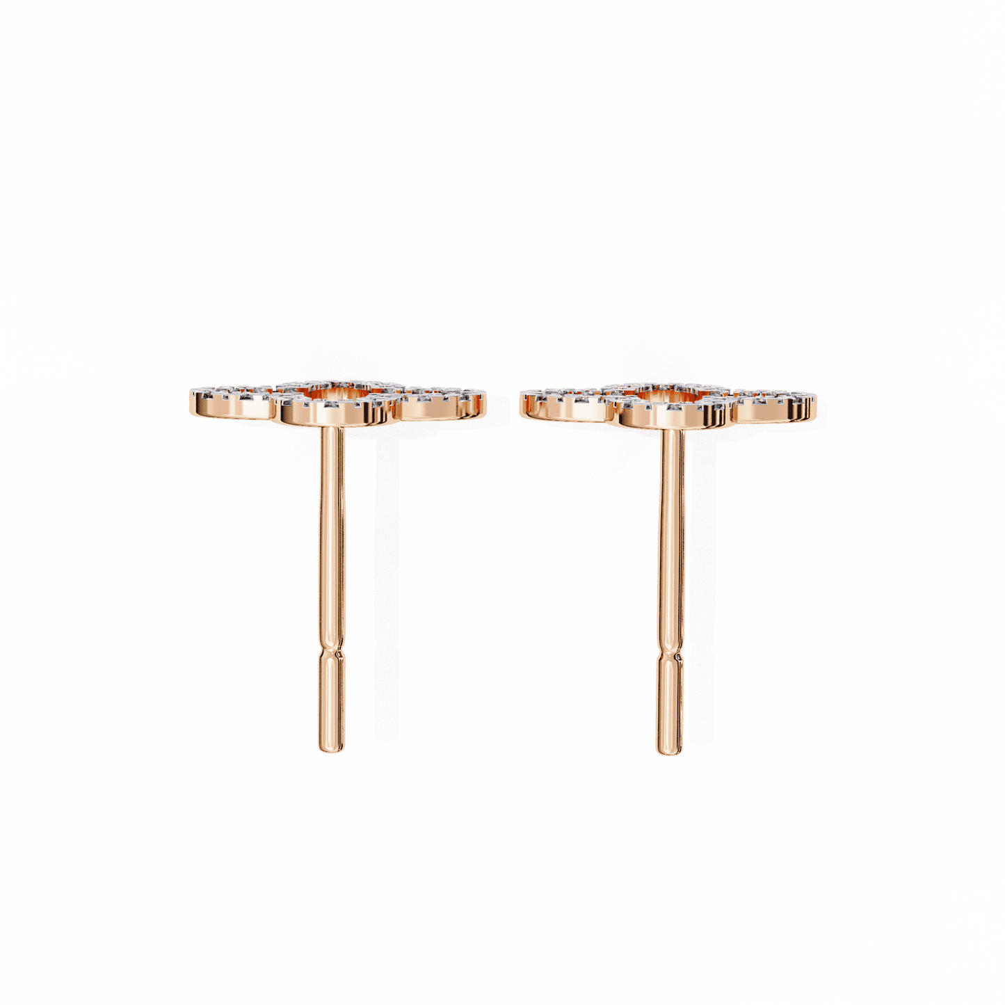 Star Shaped Round Diamonds Earrings