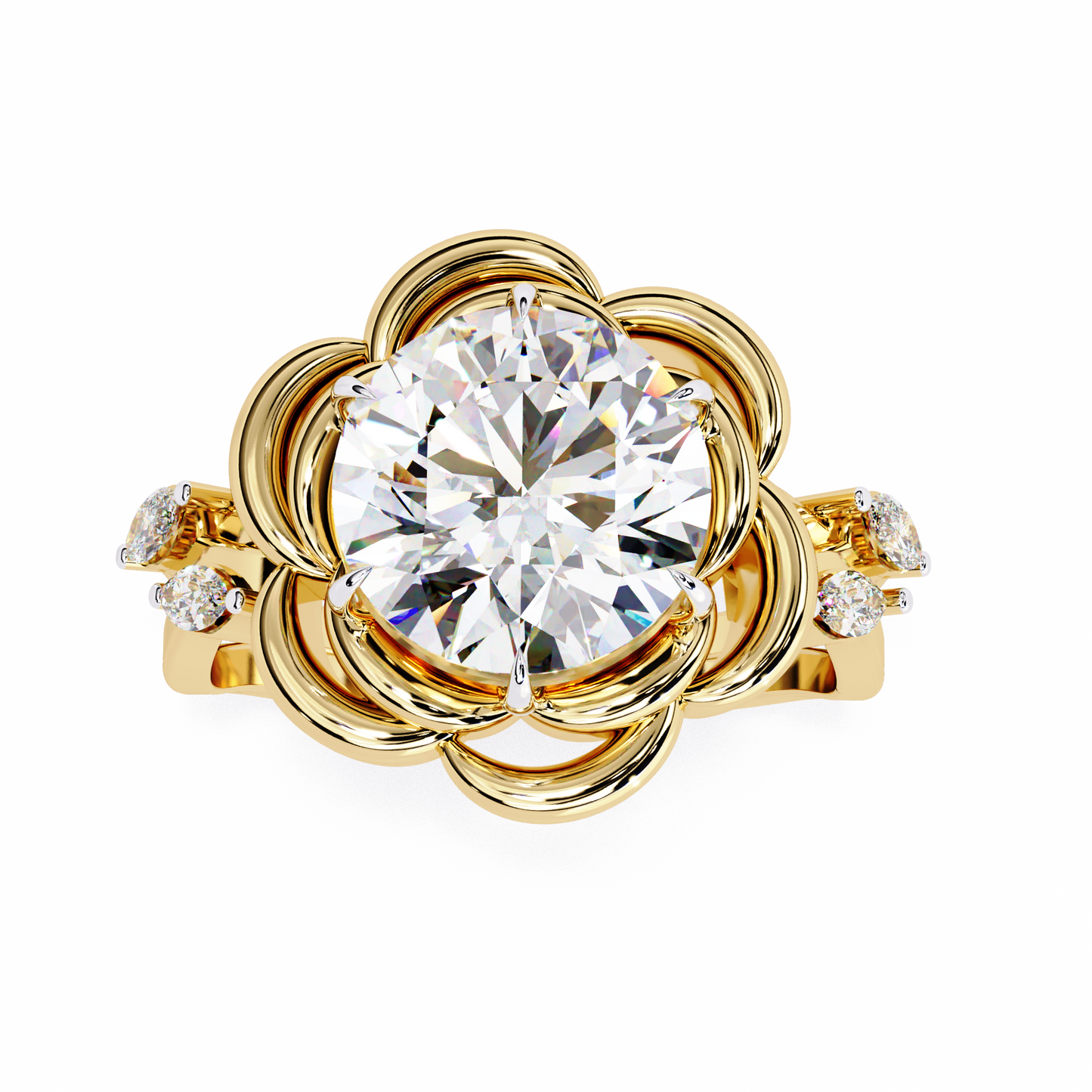 Rose Petals 2.07 Carat Round Solitaire Ring