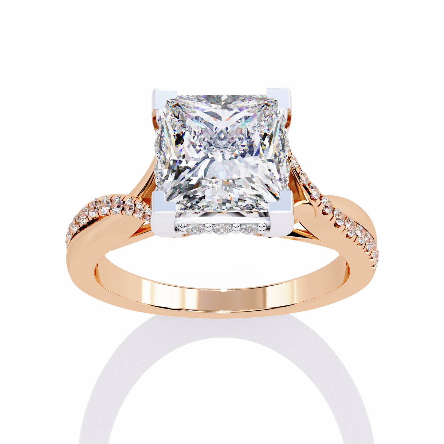Royale Princess Cut 2.42 Carat Engagement Ring