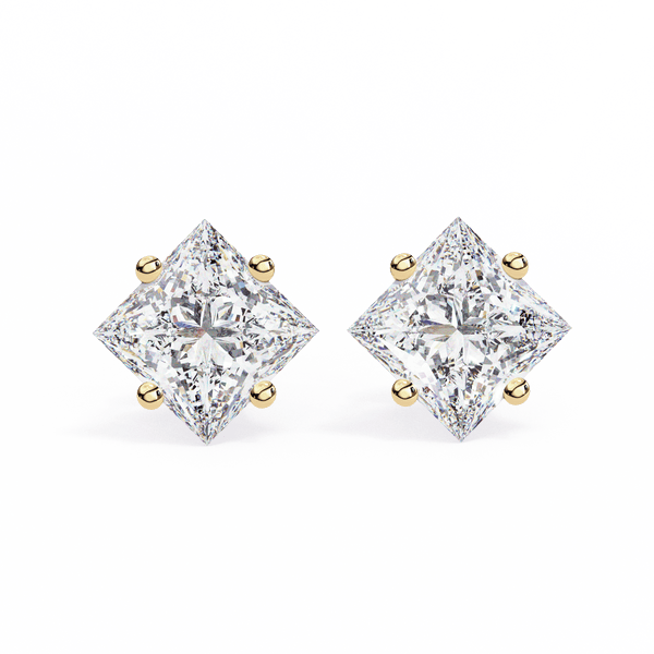 2.39 Carat Princess Solitaire Earrings