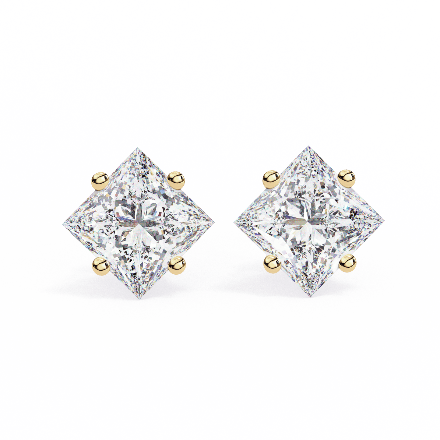 2.39 Carat Princess Solitaire Earrings