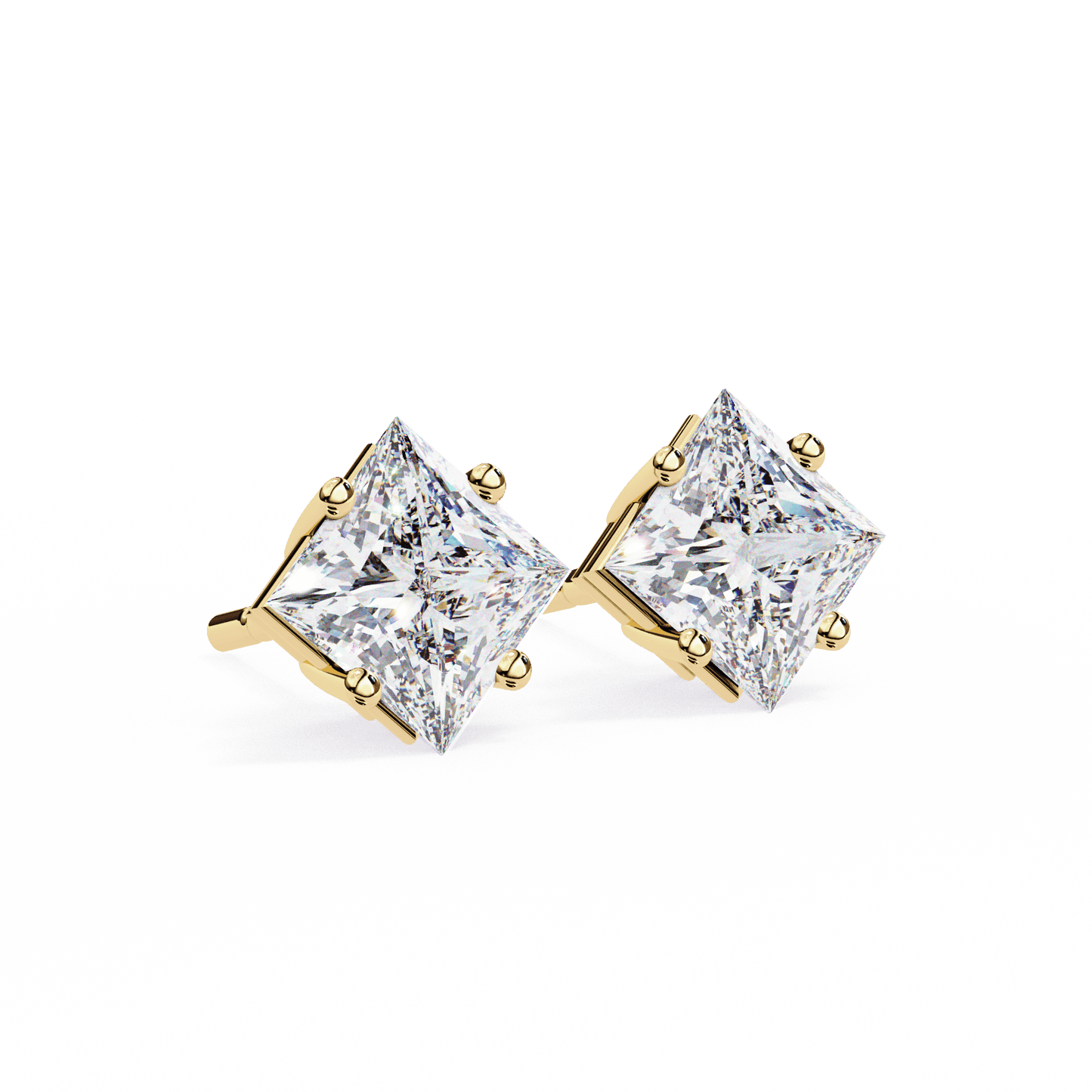 2.39 Carat Princess Solitaire Earrings