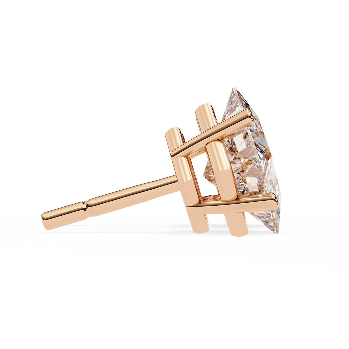 2.39 Carat Princess Solitaire Earrings