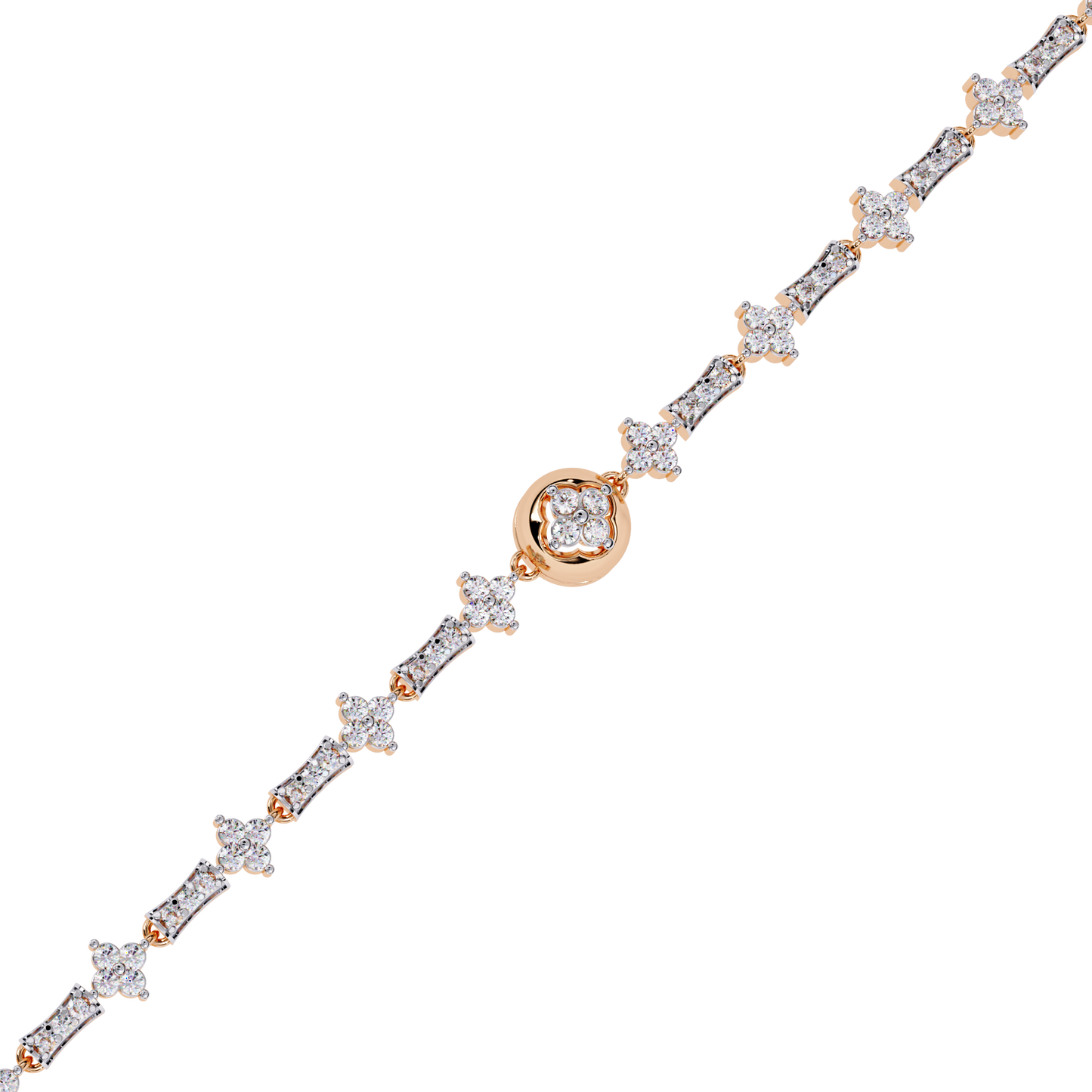 Floral Charm Diamond Bracelet