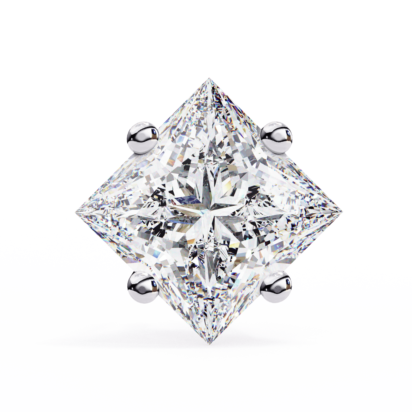 2.39 Carat Princess Solitaire Earrings