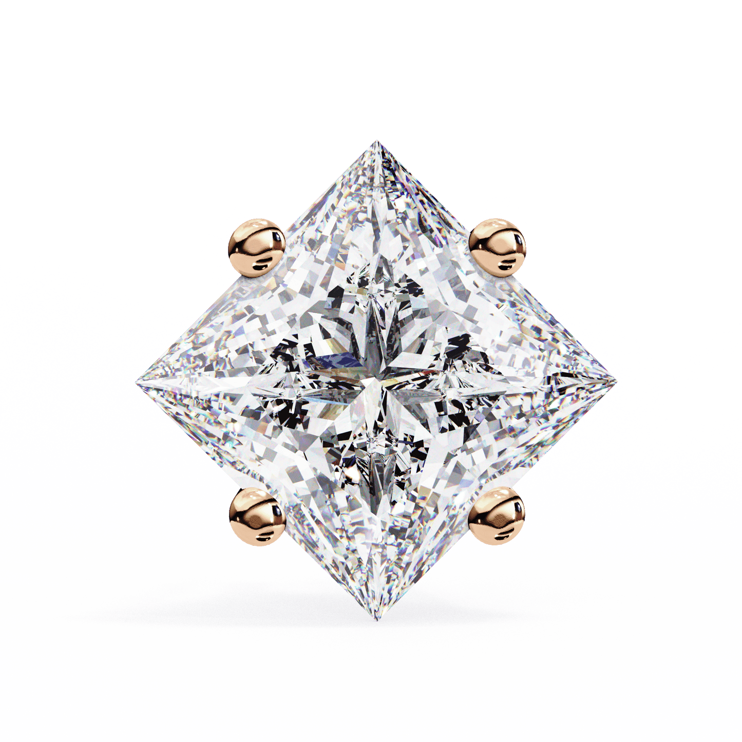 2.39 Carat Princess Solitaire Earrings