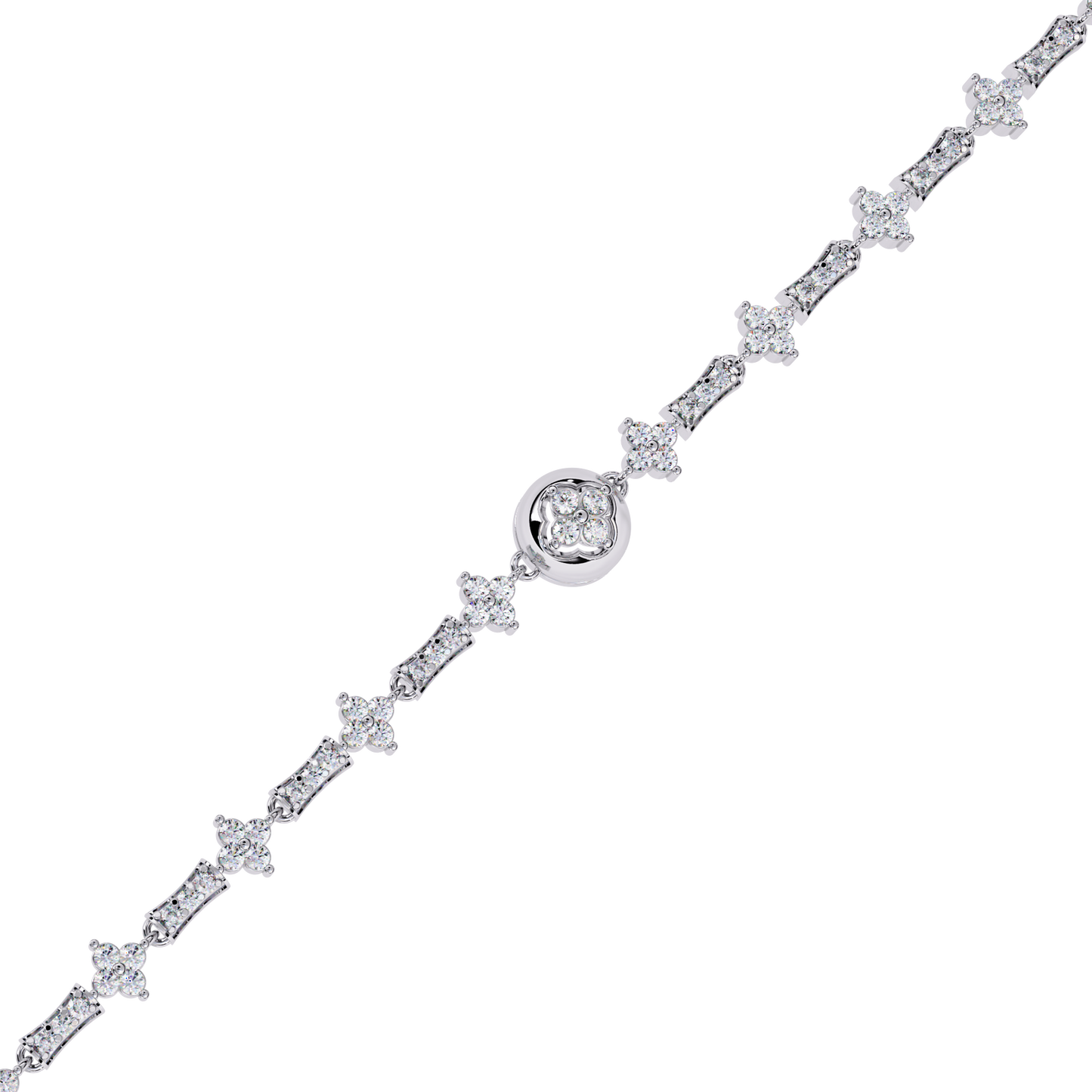 Floral Charm Diamond Bracelet
