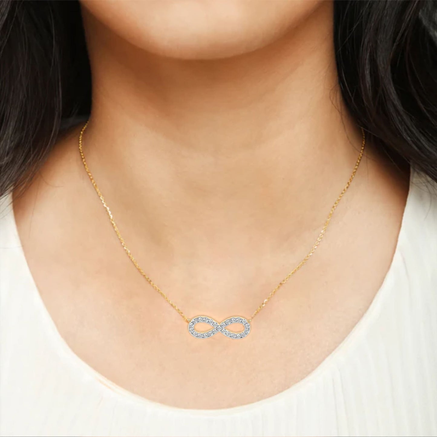 Infinity Shape Round Diamond Pendant