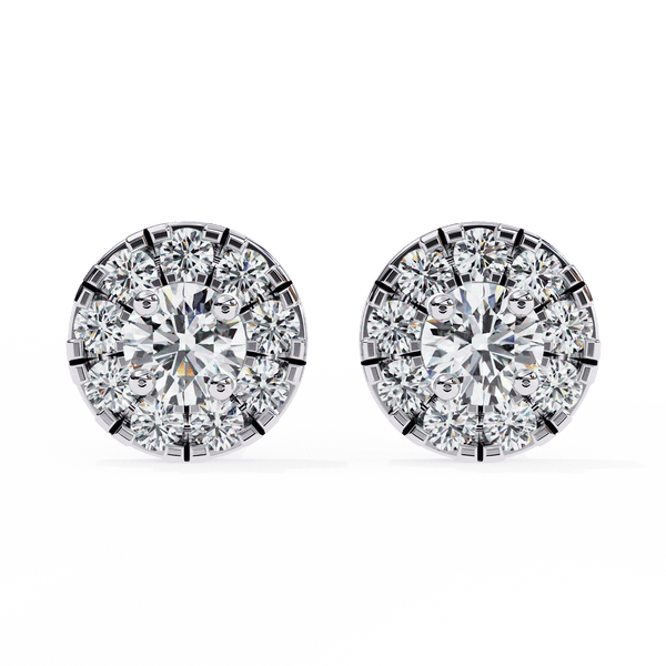 Cluster Setting Round Diamond Earrings
