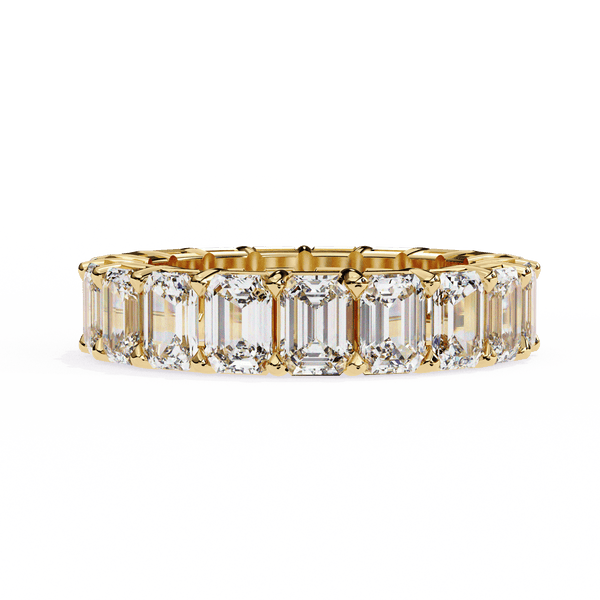 Showstopper Emeralds Diamond Band ring