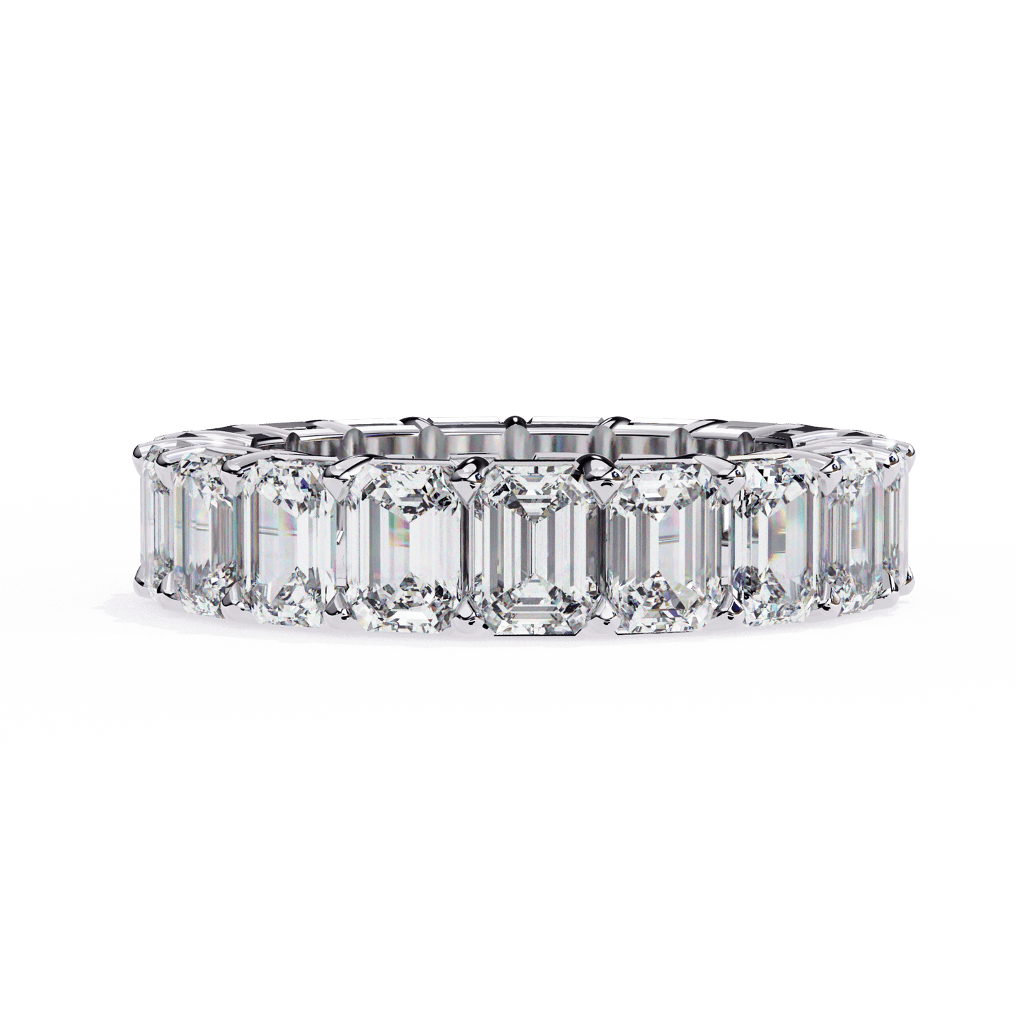 Showstopper Emeralds Diamond Band ring