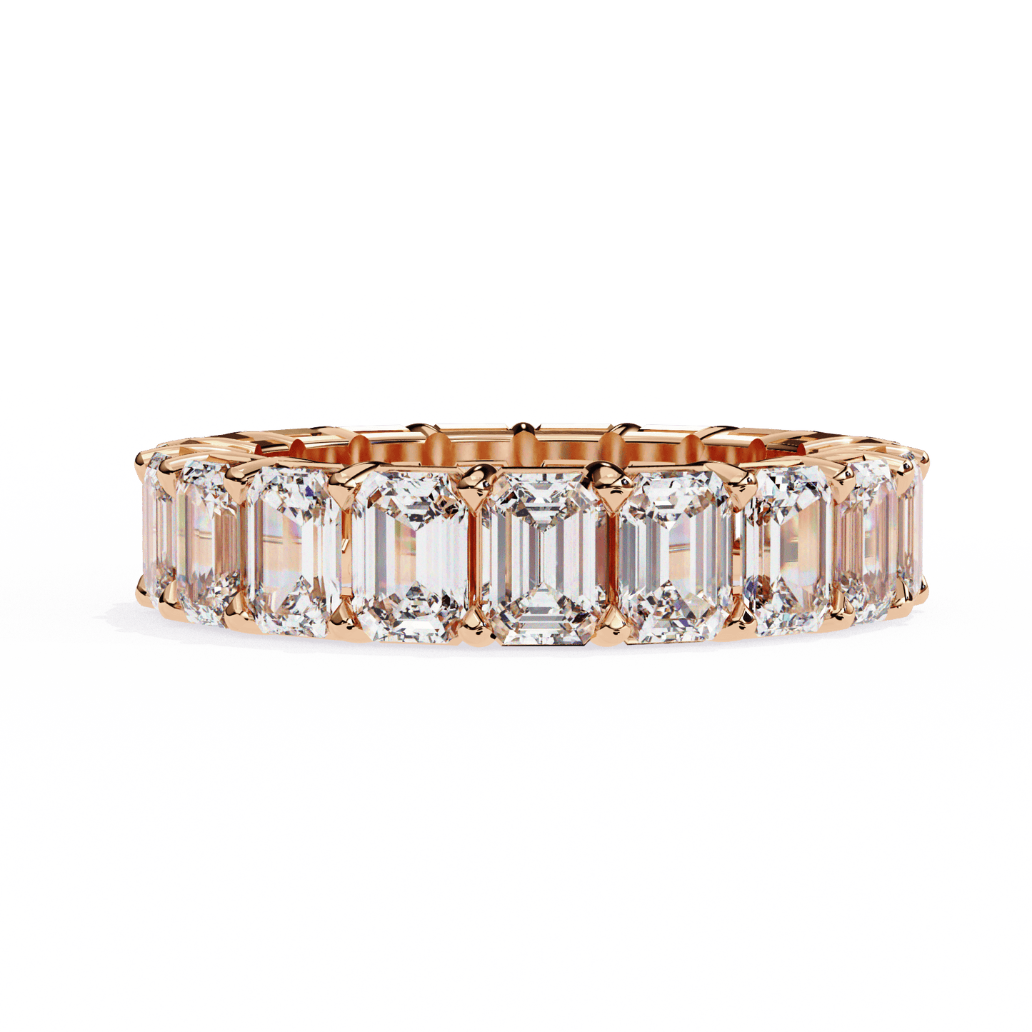Showstopper Emeralds Diamond Band ring