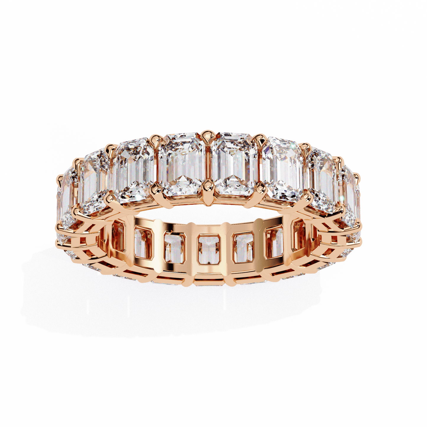 Showstopper Emeralds Diamond Band ring