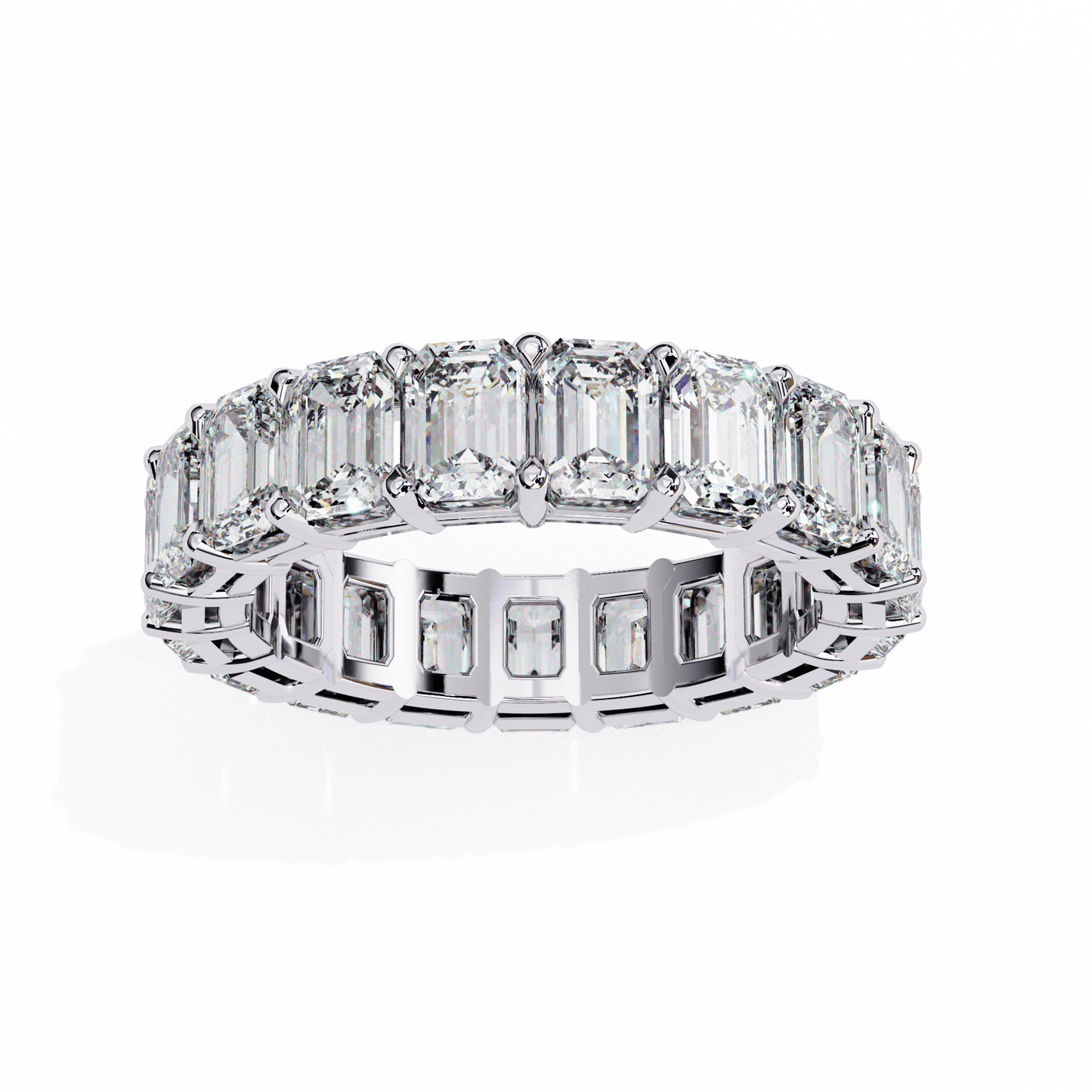 Showstopper Emeralds Diamond Band ring