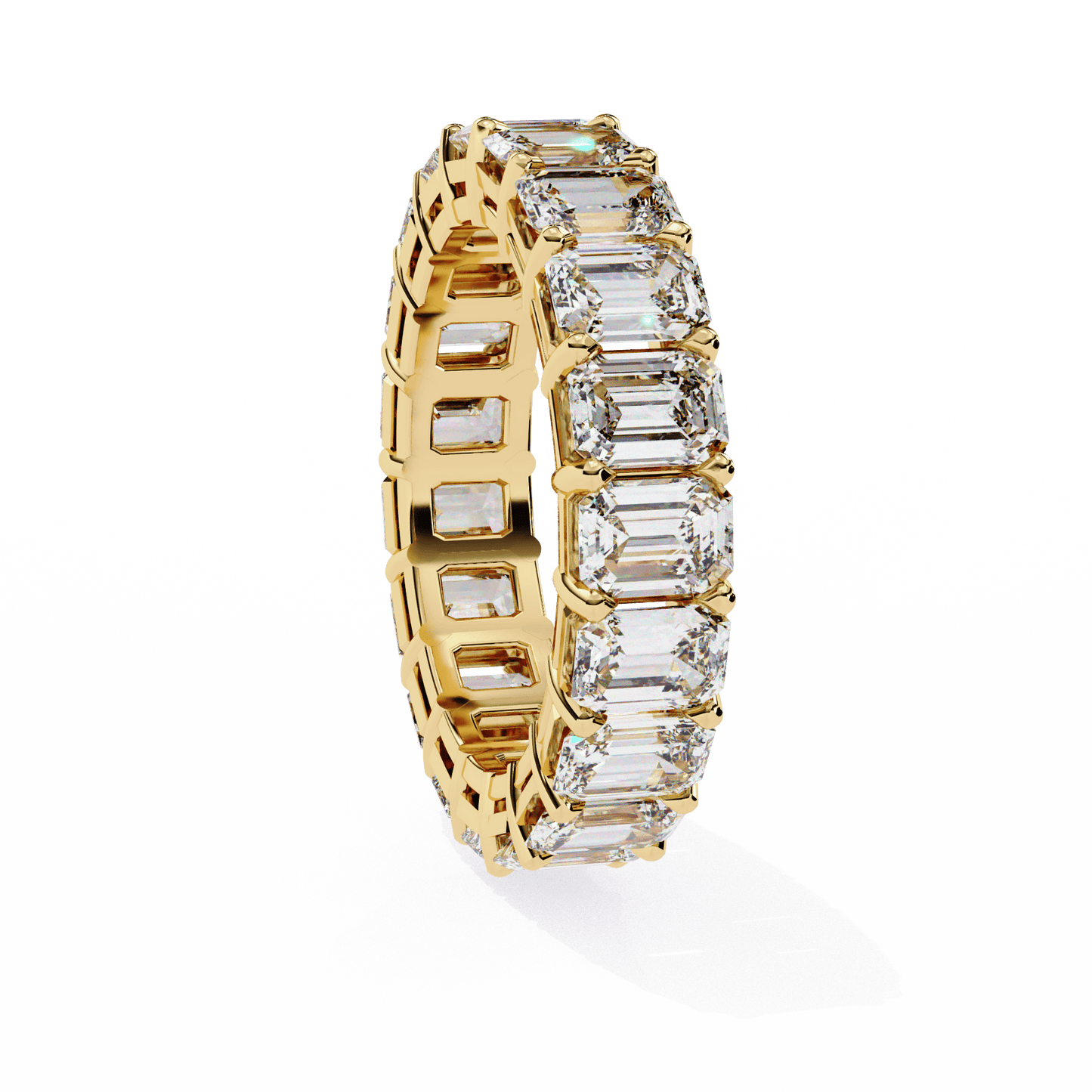 Showstopper Emeralds Diamond Band ring