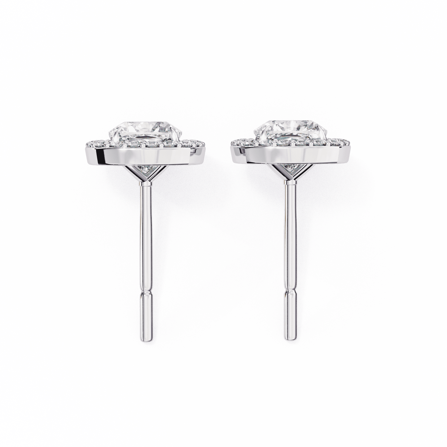 Halo Cushion Square Solitaire Studs