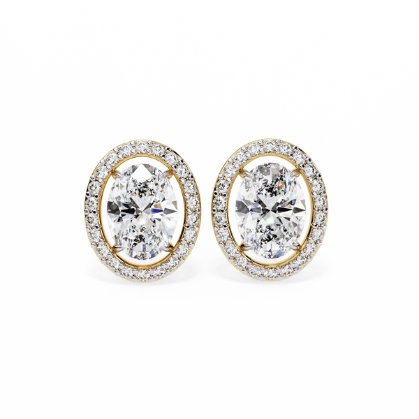 0.86 Pointers Halo Oval Solitaire Earrings