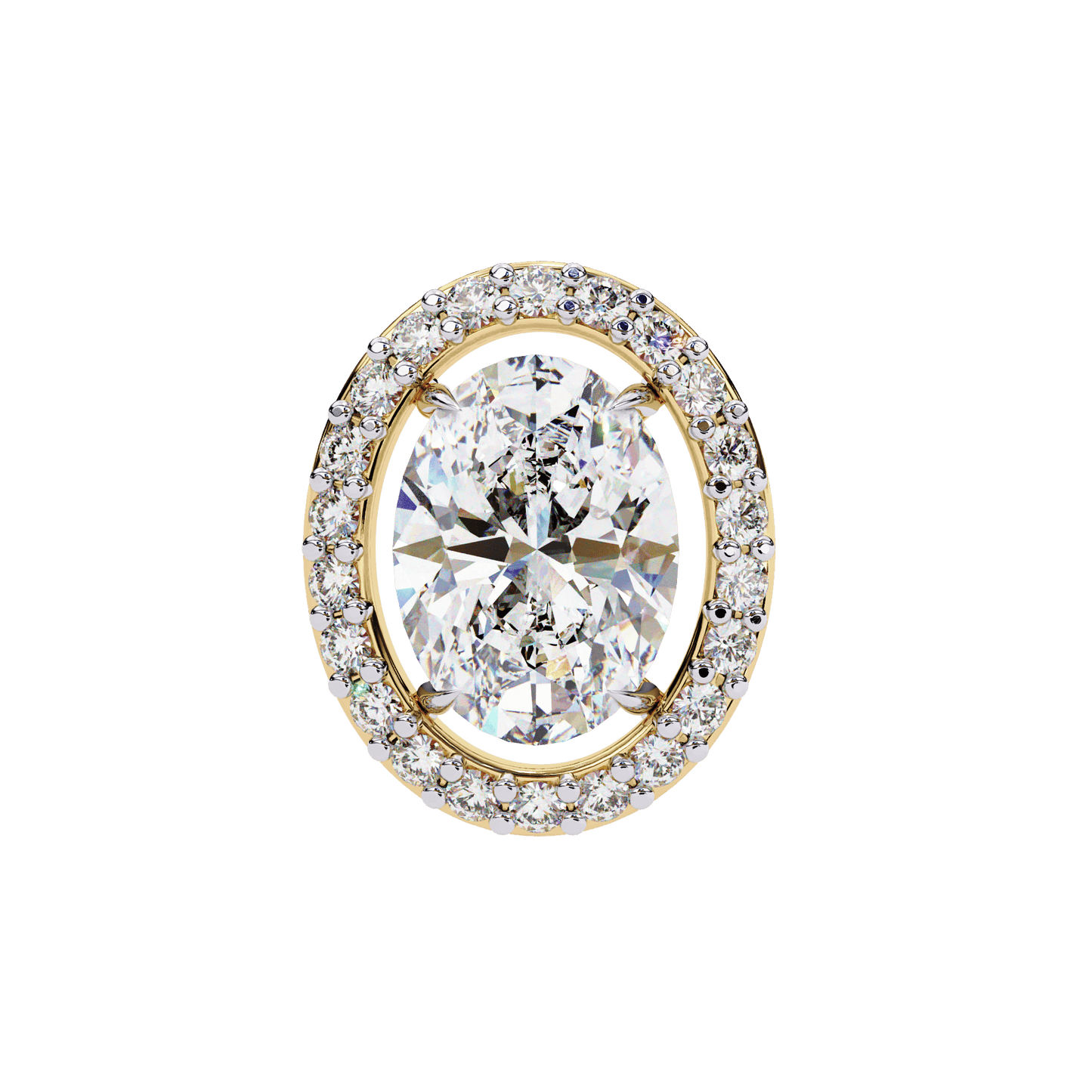 0.86 Pointers Halo Oval Solitaire Earrings