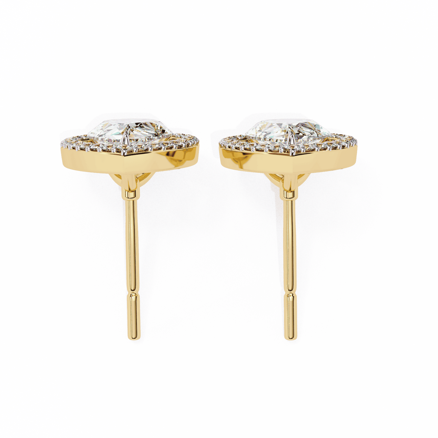 Halo Pear Shaped Solitaire Earrings