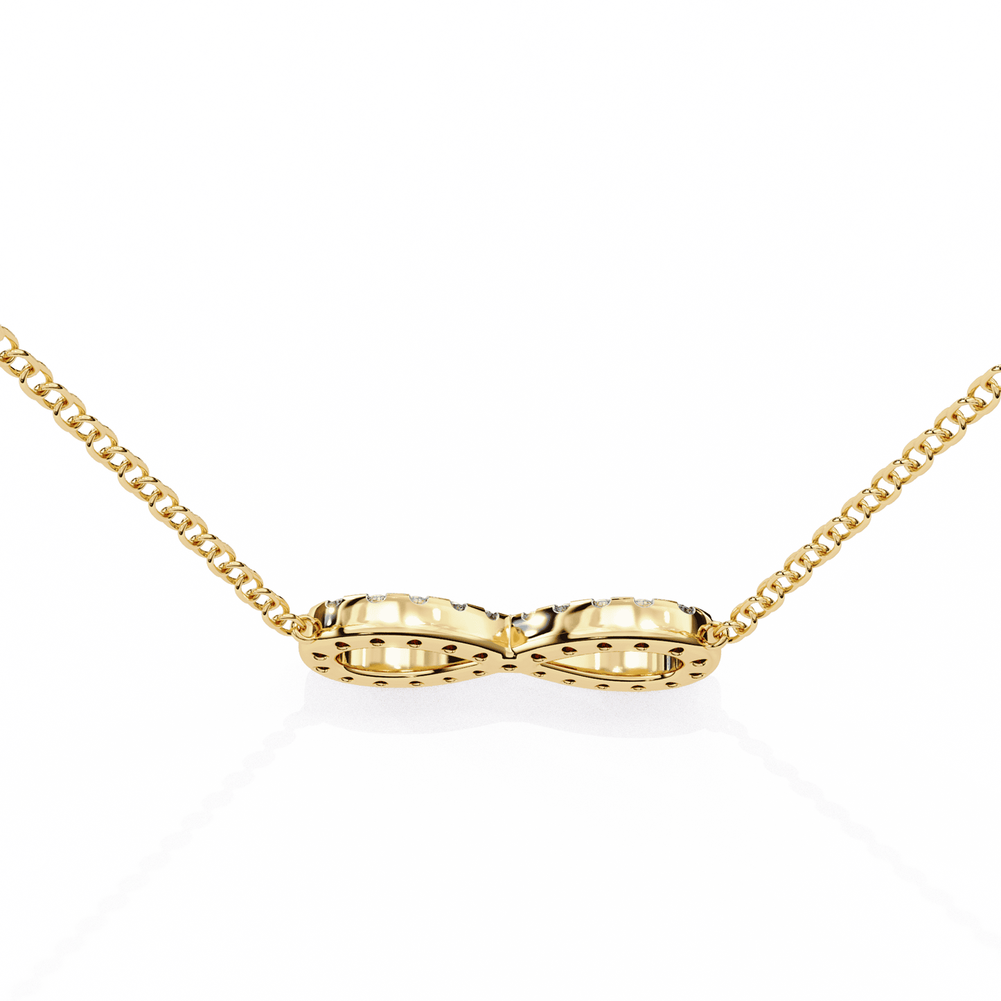 Infinity Shape Round Diamond Pendant