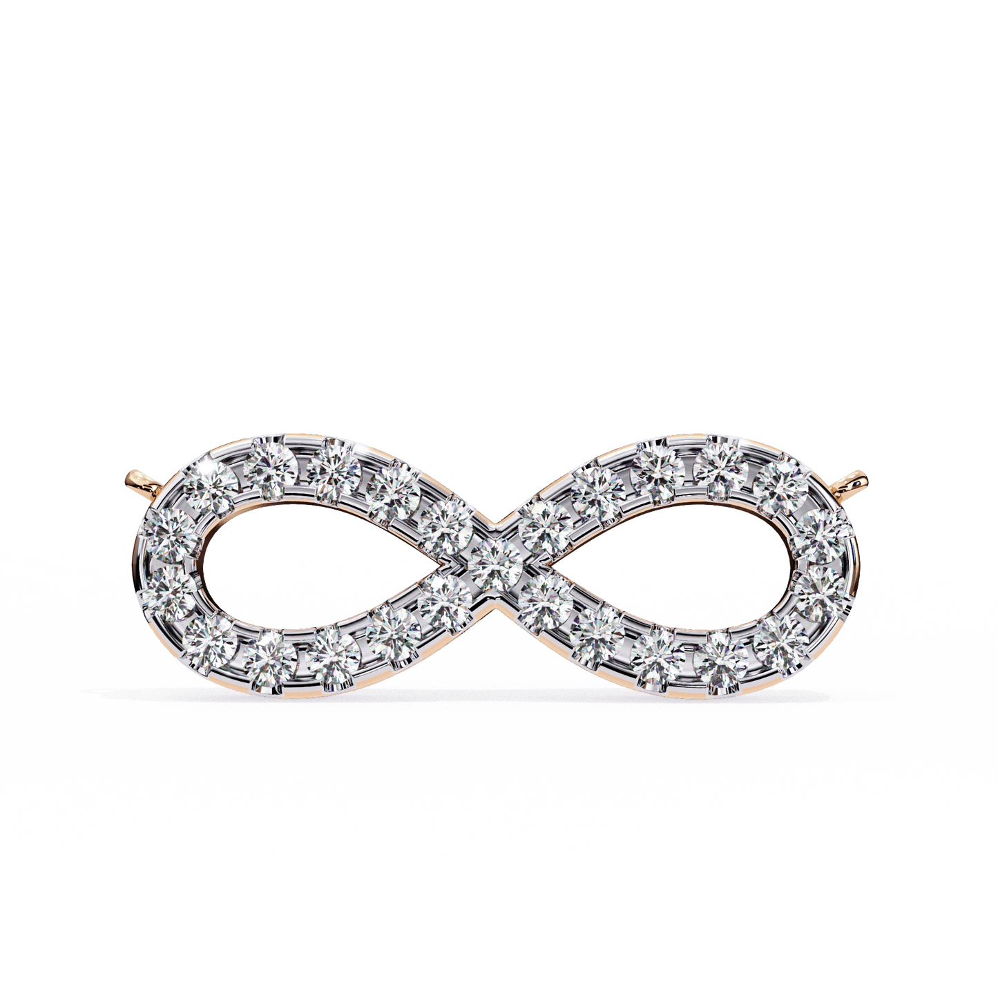 Infinity Shape Round Diamond Pendant