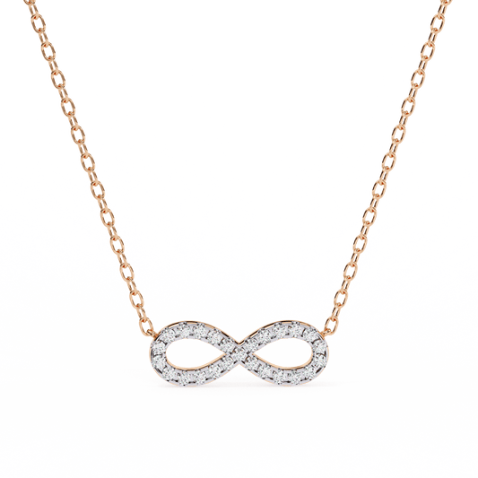 Infinity Shape Round Diamond Pendant
